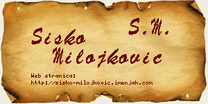 Sisko Milojković vizit kartica
